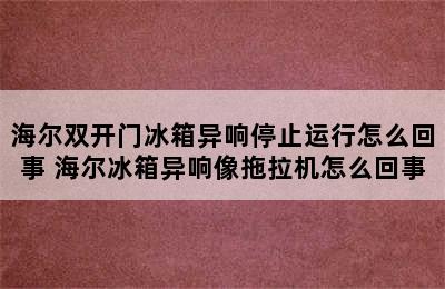 海尔双开门冰箱异响停止运行怎么回事 海尔冰箱异响像拖拉机怎么回事